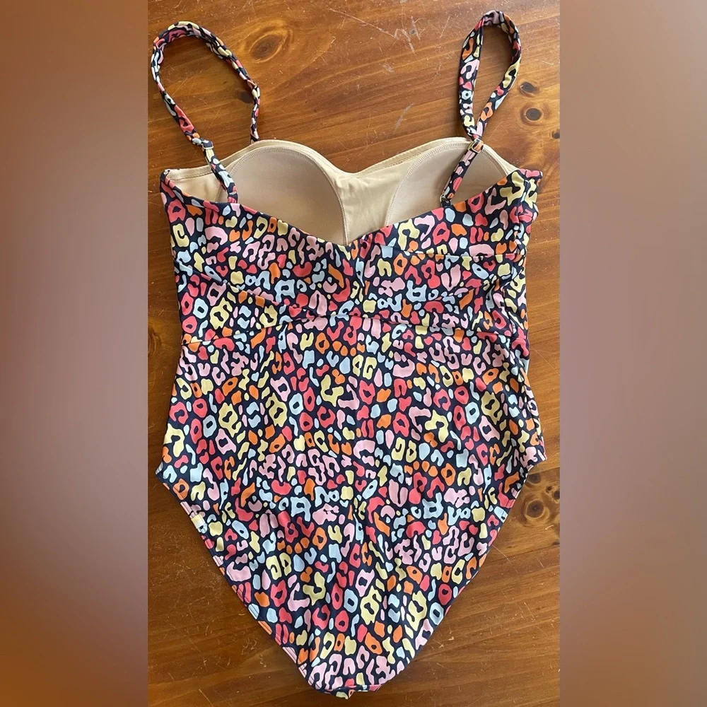 Summersalt Oasis Wide Strap One Piece Swimsuit Multicolor Leopard Print; size 12 - Picture 5 of 7
